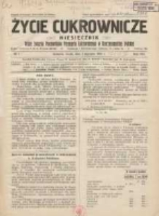 Życie Cukrownicze : miesięcznik : organ Polskiego Związku Pracowników Przemysłu Cukrowniczego w Rzeczypospolitej Polskiej 1930.01.01 R.8 Nr1