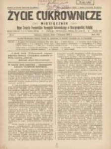 Życie Cukrownicze : miesięcznik : organ Polskiego Związku Pracowników Przemysłu Cukrowniczego w Rzeczypospolitej Polskiej 1930.04.01 R.8 Nr4