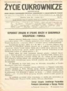 Życie Cukrownicze : miesięcznik : organ Polskiego Związku Pracowników Przemysłu Cukrowniczego w Rzeczypospolitej Polskiej 1931.04.01 R.9 Nr3/4