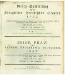 Gesetz-Sammlung für die Königlichen Preussischen Staaten. 1832 No1