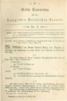 Gesetz-Sammlung für die Königlichen Preussischen Staaten. 1879.03.18 No7