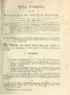 Gesetz-Sammlung f&uuml;r die K&ouml;niglichen Preussischen Staaten. 1879.04.16 No12