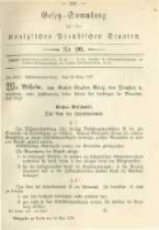 Gesetz-Sammlung f&uuml;r die K&ouml;niglichen Preussischen Staaten. 1879.05.12 No20