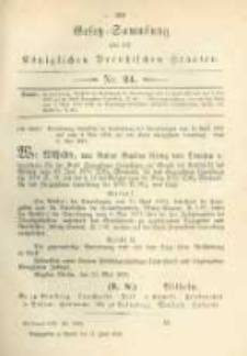 Gesetz-Sammlung f&uuml;r die K&ouml;niglichen Preussischen Staaten. 1879.06.17 No24