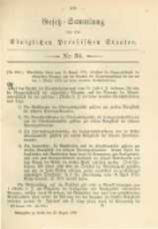 Gesetz-Sammlung f&uuml;r die K&ouml;niglichen Preussischen Staaten. 1879.08.25 No34
