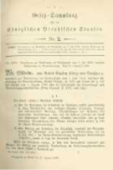 Gesetz-Sammlung f&uuml;r die K&ouml;niglichen Preussischen Staaten. 1884.01.22 No2