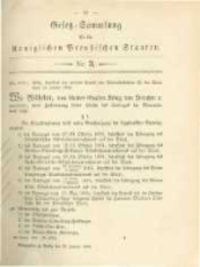 Gesetz-Sammlung f&uuml;r die K&ouml;niglichen Preussischen Staaten. 1884.01.25 No3