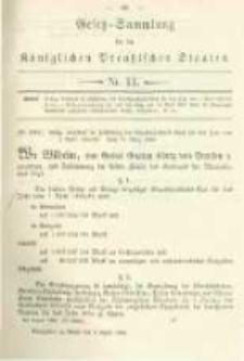 Gesetz-Sammlung f&uuml;r die K&ouml;niglichen Preussischen Staaten. 1884.04.02 No11