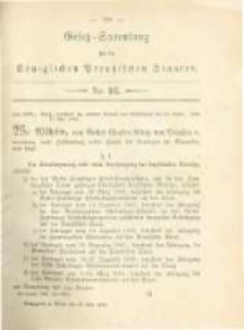 Gesetz-Sammlung f&uuml;r die K&ouml;niglichen Preussischen Staaten. 1884.05.19 No16