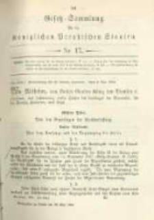 Gesetz-Sammlung f&uuml;r die K&ouml;niglichen Preussischen Staaten. 1884.05.26 No17
