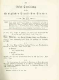 Gesetz-Sammlung für die Königlichen Preussischen Staaten. 1884.06.27 No21