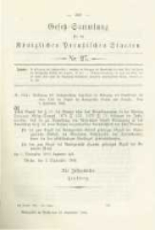 Gesetz-Sammlung für die Königlichen Preussischen Staaten. 1884.09.23 No27