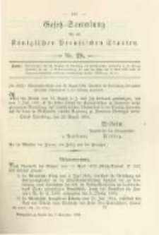 Gesetz-Sammlung f&uuml;r die K&ouml;niglichen Preussischen Staaten. 1884.11.07 No28