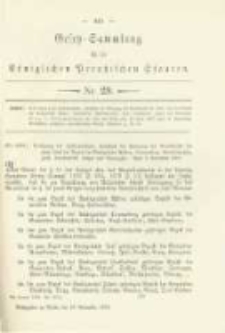 Gesetz-Sammlung f&uuml;r die K&ouml;niglichen Preussischen Staaten. 1884.11.16 No29