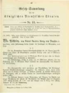 Gesetz-Sammlung f&uuml;r die K&ouml;niglichen Preussischen Staaten. 1898.05.06 No11