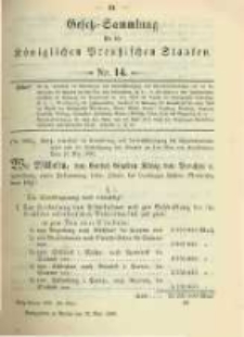 Gesetz-Sammlung für die Königlichen Preussischen Staaten. 1898.05.24 No14