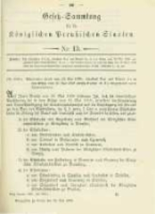Gesetz-Sammlung f&uuml;r die K&ouml;niglichen Preussischen Staaten. 1898.05.28 No15