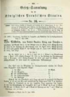 Gesetz-Sammlung für die Königlichen Preussischen Staaten. 1898.06.10 No16