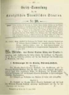 Gesetz-Sammlung f&uuml;r die K&ouml;niglichen Preussischen Staaten. 1898.06.27 No20