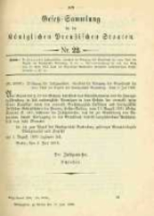 Gesetz-Sammlung für die Königlichen Preussischen Staaten. 1898.07.13 No22