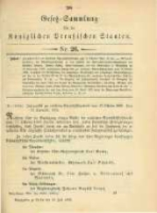 Gesetz-Sammlung f&uuml;r die K&ouml;niglichen Preussischen Staaten. 1898.07.28 No26