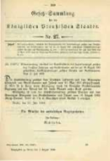 Gesetz-Sammlung für die Königlichen Preussischen Staaten. 1898.08.02 No27