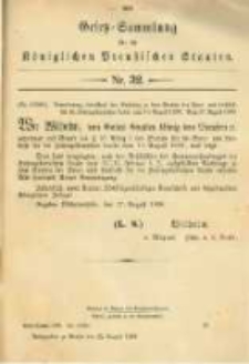 Gesetz-Sammlung f&uuml;r die K&ouml;niglichen Preussischen Staaten. 1898.08.31 No32