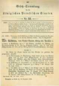 Gesetz-Sammlung f&uuml;r die K&ouml;niglichen Preussischen Staaten. 1898.09.16 No33