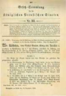 Gesetz-Sammlung für die Königlichen Preussischen Staaten. 1898.09.16 No33
