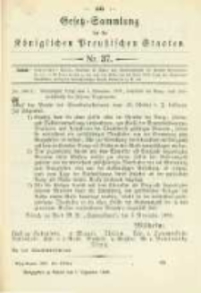 Gesetz-Sammlung für die Königlichen Preussischen Staaten. 1898.12.01 No37