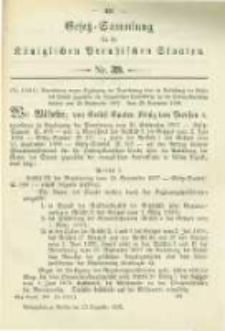 Gesetz-Sammlung für die Königlichen Preussischen Staaten. 1898.12.10 No39