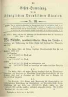 Gesetz-Sammlung für die Königlichen Preussischen Staaten. 1902.05.13 No16