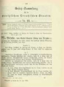 Gesetz-Sammlung f&uuml;r die K&ouml;niglichen Preussischen Staaten. 1902.06.12 No23