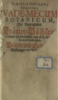 Vademecum botanicum [...]