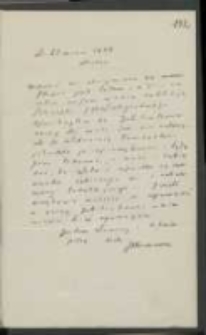 List Józefa Ignacego Kraszewskiego do Wawrzyńca Benzelstjerny-Engeströma z 21 marca 1884 roku