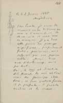 List Józefa Ignacego Kraszewskiego do Wawrzyńca Benzelstjerny-Engeströma z 2 stycznia 1885 roku