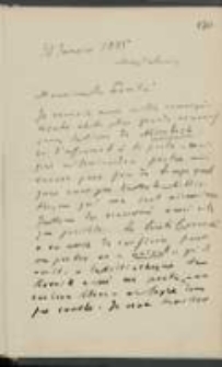 List Józefa Ignacego Kraszewskiego do Wawrzyńca Benzelstjerny-Engeströma z 30 stycznia 1885 roku