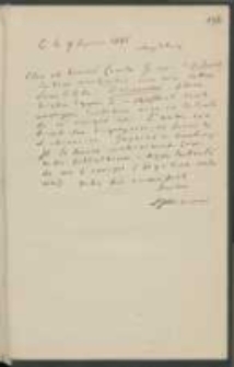 List Józefa Ignacego Kraszewskiego do Wawrzyńca Benzelstjerny-Engeströma z 9 lutego 1885 roku