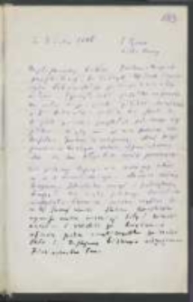 List Józefa Ignacego Kraszewskiego do Wawrzyńca Benzelstjerny-Engeströma z 4 lutego 1886 roku