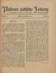 Posener j&uuml;dische Zeitung: herausgegeben vom Verein liberaler Juden 1920.11 Jg.1 Nr5