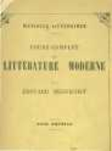 Matin&eacute;es litt&eacute;raires: cours complet de litt&eacute;rature moderne. T.1