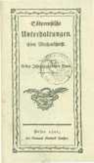 S&uuml;dpreussische Unterhaltungen: eine Wochenschrift. 1801.11.07 Jahrg.1 No.1