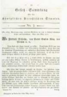 Gesetz-Sammlung f&uuml;r die K&ouml;niglichen Preussischen Staaten. 1815.03.18 No3