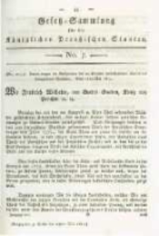 Gesetz-Sammlung f&uuml;r die K&ouml;niglichen Preussischen Staaten. 1815.05.27 No7