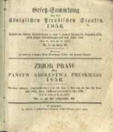 Gesetz-Sammlung für die Königlichen Preussischen Staaten. 1856.01.14 No1