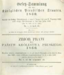 Gesetz-Sammlung für die Königlichen Preussischen Staaten. 1860.01.17 No1