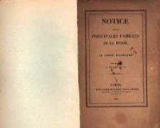 Notice sur les principales familles de la Russie, par le comte d'Almagro