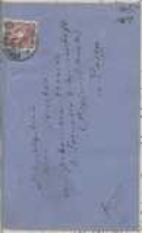 Koperta nadana w Berlinie przez Józefa Ignacego Kraszewskiego adresowana do Wawrzyńca Benzelstjerny-Engeströma do Poznania z 28 lipca [18]83 roku