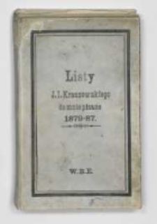 Okładka i karta tytułowa zbioru listów Józefa Ignacego Kraszewskiego do Wawrzyńca Benzelstjerny-Engeströma z lat 1879-1887