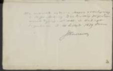 Pokwitowanie Józefa Ignacego Kraszewskiego z 20 listopada 1879 roku